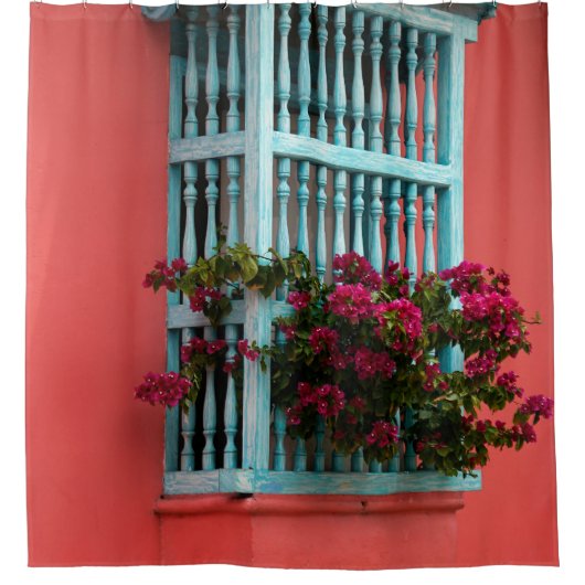 FLOWERS IN WINDOW DUSCHVORHANG (Vorderseite)