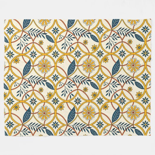 Flowers in Zircles Fleecedecke (Vorderseite (Horizontal))