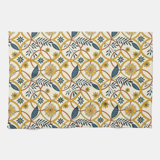 Flowers in Zircles Geschirrtuch (Horizontal)