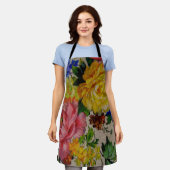 Flowers japandi colors texture apron schürze (Getragen)