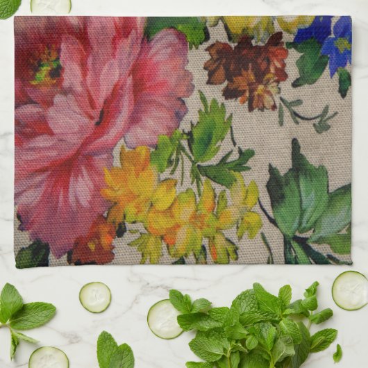 Flowers japandi colors texture geschirrtuch (Gefaltet)