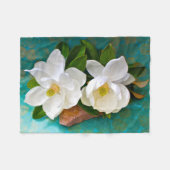 Flowers | Magnolia Flower Fleecedecke (Vorderseite (Horizontal))