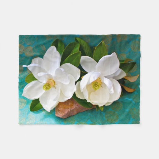 Flowers | Magnolia Flower Fleecedecke (Vorderseite (Horizontal))