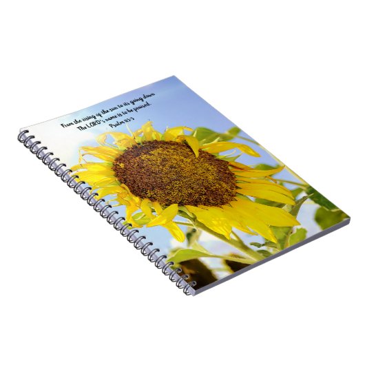 Flowers of Faith Sun Sunflower Scripture Notebook Notizblock (Rechte Seite)