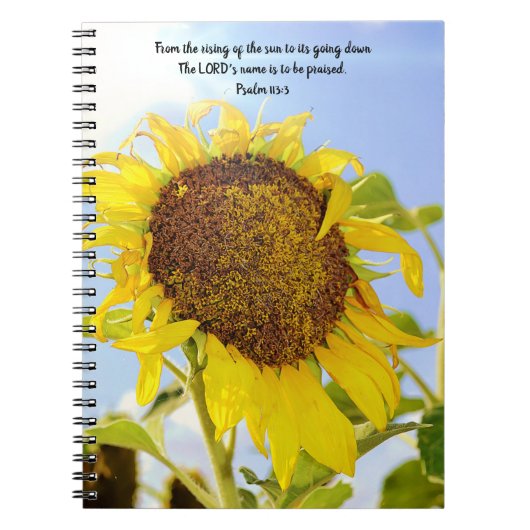 Flowers of Faith Sun Sunflower Scripture Notebook Notizblock (Vorderseite)