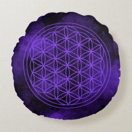 Flowers of life rundes kissen