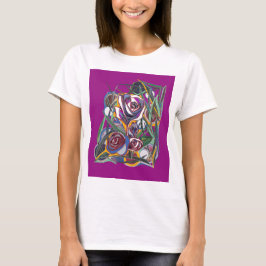 Flowers, on a purple background T-Shirt