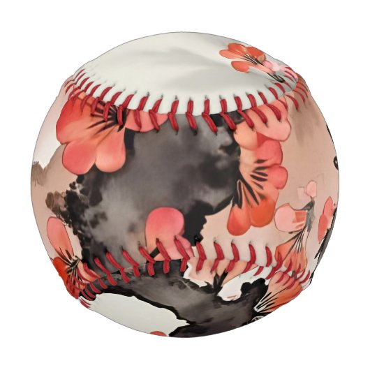 Flowers on Black Baseball (Vorderseite)