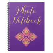 Flowers on Purple Spiral Photo Notebook Notizblock (Vorderseite)