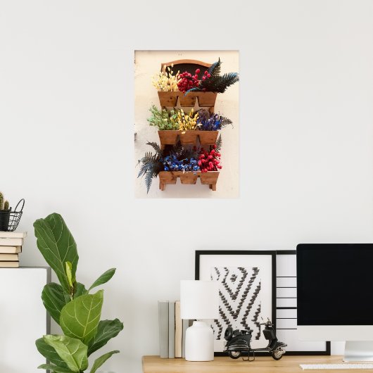 Flowers on the Wall in Nice Photography Poster  (Heimbüro)