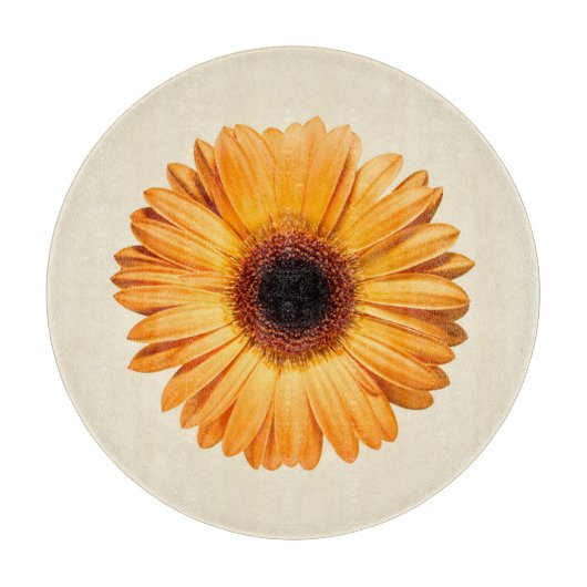 Flowers | Orange Gerbera Schneidebrett (Vorderseite)