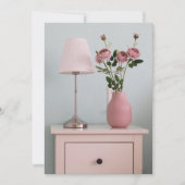 Flowers | Pale Pink Roses on Nightstand Dankeskarte (Vorderseite)