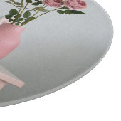 Flowers | Pale Pink Roses on Nightstand Schneidebrett (Ecke)