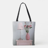 Flowers | Pale Pink Roses on Nightstand Tasche (Rückseite)