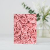 Flowers | Pink Roses Postkarte (Stehend Vorderseite)