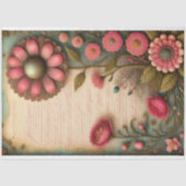 Flowers & Postcard Nr. 4 Vintage Tissue Paper Seidenpapier (Vorderseite)