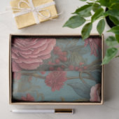 Flowers & postcard v6 vintage tissue paper seidenpapier (Geschenk)