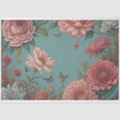 Flowers & postcard v6 vintage tissue paper seidenpapier (Vorderseite)
