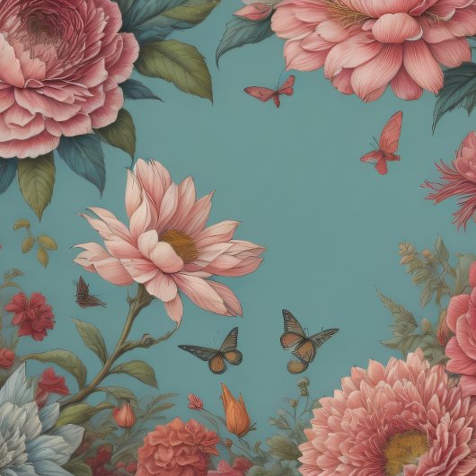 Flowers & postcard v6 vintage tissue paper seidenpapier