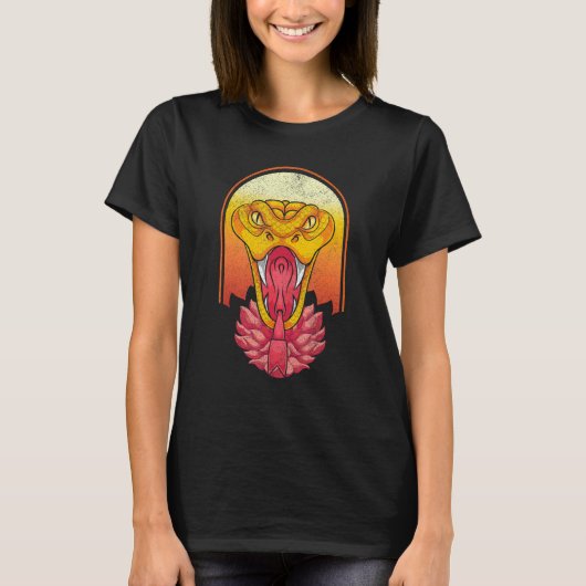 Flowers Predator Snake  Animal Sunset Floral Snake T-Shirt (Vorderseite)