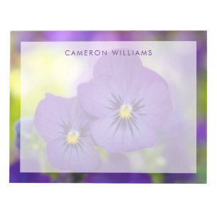 Flowers Purple Pansies Notizblock