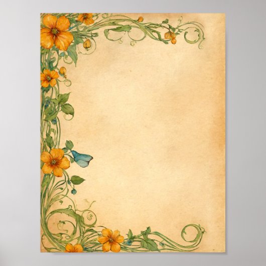 Flowers Scrapbook & Junk Journal Supplies Downlad Poster (Vorne)