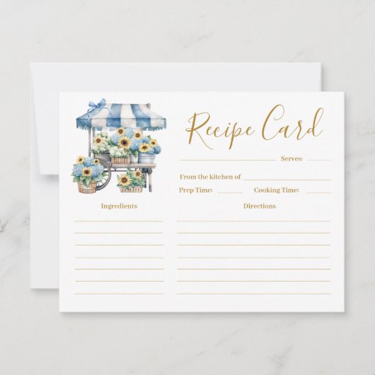 Flower's Shop Bridal Shower Recipe Card Einladung (Vorderseite)