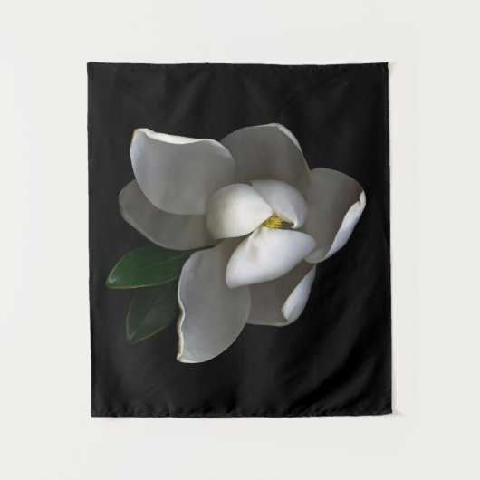 Flowers | Single White Magnolia Blossom Wandteppich (Vorderseite)