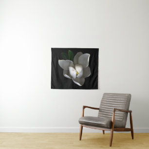 Flowers Single White Magnolia Blossom Wandteppich