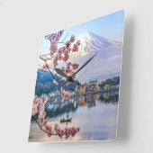 Flowers | Spring Cherry Blossoms Japan Quadratische Wanduhr (Winkel)