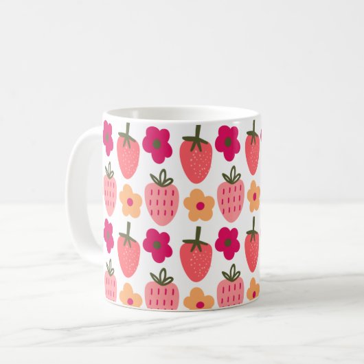 flowers & strawberries pattern  kaffeetasse (Vorderseite Links)