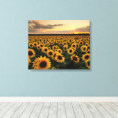 Flowers | Sunflower Field Leinwanddruck (Insitu (Holzboden))
