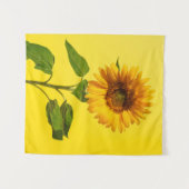 Flowers | Sunflower on Yellow Wandteppich (Vorderseite (Horizontal))
