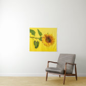 Flowers | Sunflower on Yellow Wandteppich (Beispiel (Horizontal))