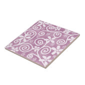 Flowers Swirls Dusty Pink White Pattern Whimsical Fliese (Seite)