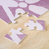 Flowers Swirls Dusty Pink White Pattern Whimsical Puzzle (Seite)