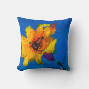 Flowers texture oil painting, Art Painted wildflow Kissen