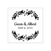 Flowers & Twigs Wedding Monogram Gummistempel (Prägung)