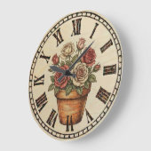 flowers - Wall Clock Große Wanduhr (Winkel)