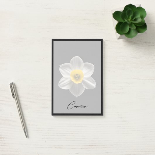 Flowers | White Daffodil Flower Post-it Klebezettel (Büro)