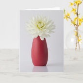 Flowers | White Dahlia in Red Vase Karte (Gelbe Blume)