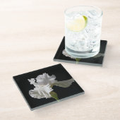 Flowers | White Iris Glasuntersetzer (Schrägansicht)