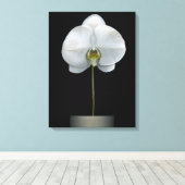 Flowers | White Orchid Flower Leinwanddruck (Insitu (Holzboden))