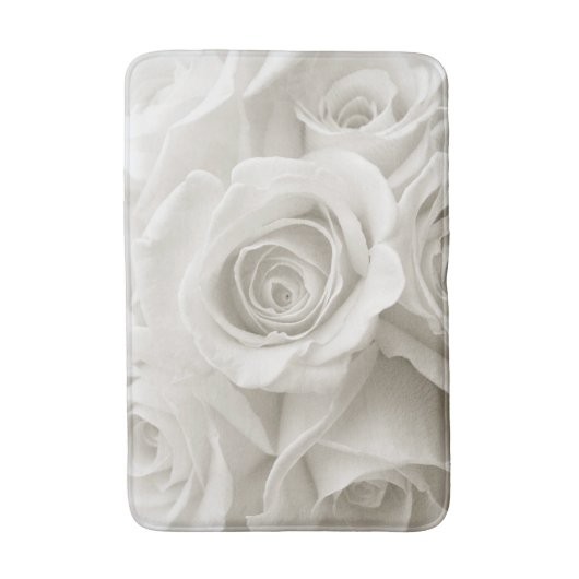 Flowers | White Roses Badematte (Vorderseite Vertikal)