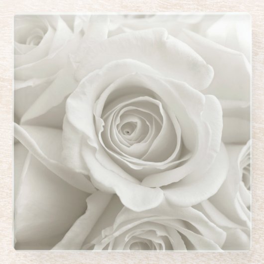 Flowers | White Roses Glasuntersetzer (Vorderseite)