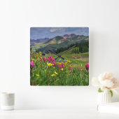 Flowers | Wildflowers Durango, Colorado Quadratische Wanduhr (Zuhause)