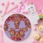 Flowers Zinnia Bouquet Maureen Girard Colorful Pappteller (Party)