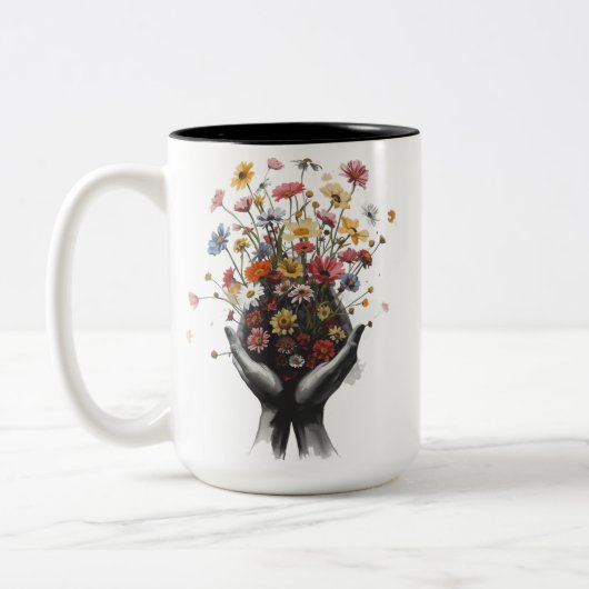 Flowers Zweifarbige Tasse (Links)