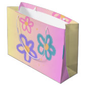 Flowery cute Gift bag Große Geschenktüte (Rückseite Schrägansicht)