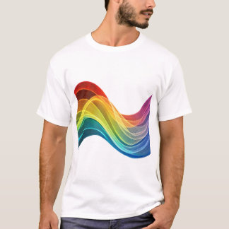 Flowing Abstract Rainbow Waves T-Shirt